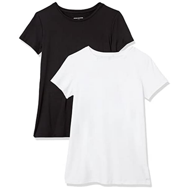 Women's Tech Stretch Short-Sleeve Crewneck T-Shirt, Pack of 2, Black/White,  X-Large - Walmart.com