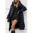 thumbnail image 4 of Giolshon Women's Puffer Jacket Lightweight Quilted Hooded Long Down Alternative Coat with Belt, 4 of 4