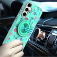 thumbnail image 3 of For Samsung s25 FE Metal Diamond CD Pattern Design Matte Finished Hybrid with Rotational Ring [Car Mount Friendly] Case - 6, 3 of 4