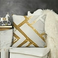 thumbnail image 2 of YINGXI  White and Gold Throw Pillow Covers Geometric Pillow Cases Square Decorative Cushion Covers for Sofa Couch Outdoor 20x20in, 2 of 5