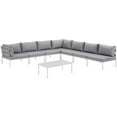 thumbnail image 2 of Modway Harmony Sectionnel de Mobilier de Patio Extérieur en Aluminium, 8 Pcs, Blanc, 2 of 9