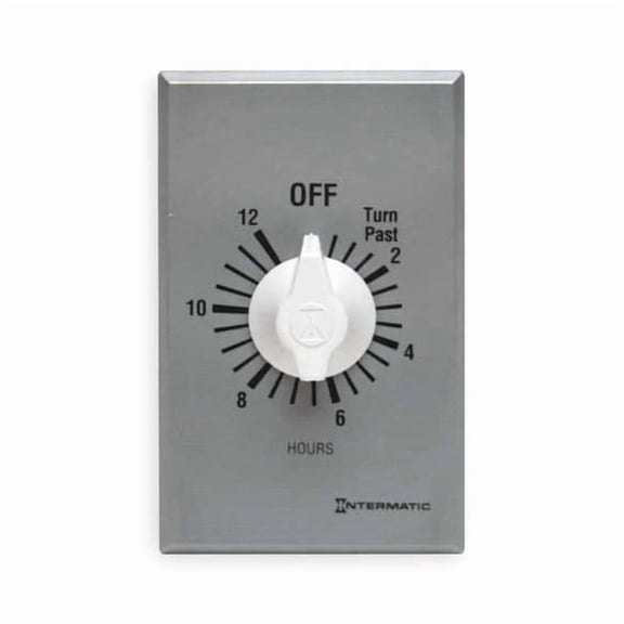 Intermatic Timer,Spring Wound,12 Hr,DPST,Silver FF412H