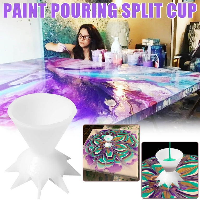 Fridja Paint Pour Split Cup Mini 7-Leg Funnel Split Cup for Acrylic Paint  Pouring DIY Painting Paint Pour Cup Funnel Mini Paint Diverter Painting  Supplies Silicone Cup 