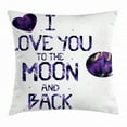 thumbnail image 1 of I Love You Throw Pillow Cushion Cover, Universe and Planetary Moon Heart Love Concept Milky Way Stylized Illustration, Decorative Square Accent Pillow Case, 18 X 18 Inches, Dark Purple, by Ambesonne, 1 of 2