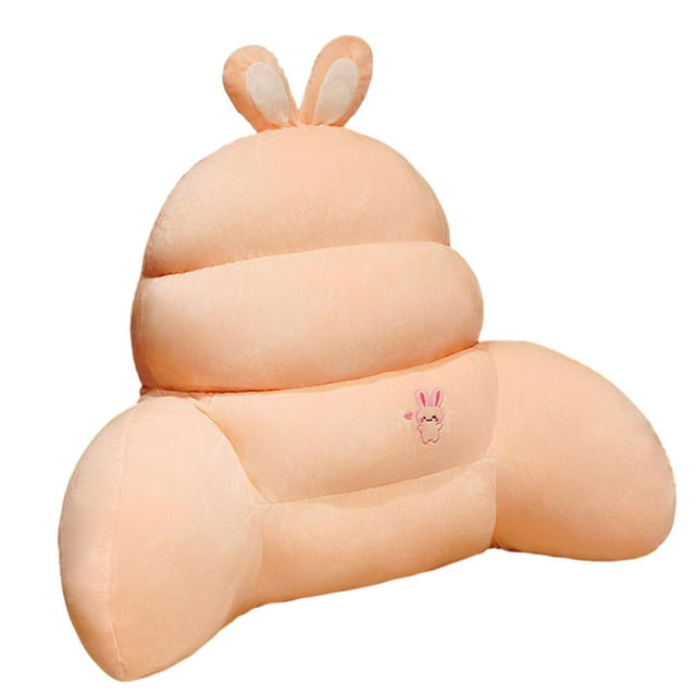 Cojín de respaldo Cojín de silla con reposabrazos Cojín de cintura para la comodidad de la cama Respaldo de felpa Beige