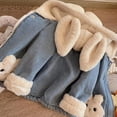 thumbnail image 6 of Hpgjzj Girls' and Toddler Fleece Denim Jackets Zip Up Winter Coats Long Sleeve for 1-8Y with Bunny Ears Pockets 2024, 6 of 7