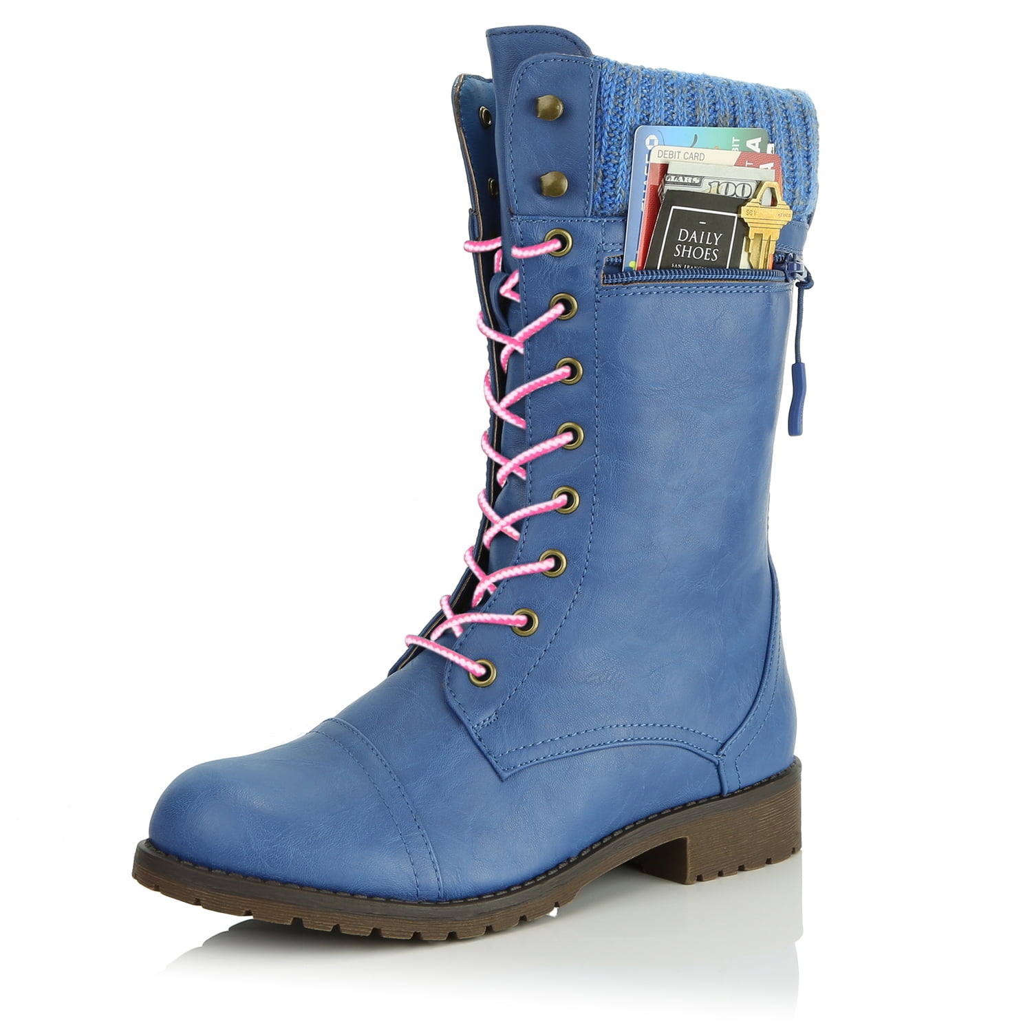 low heel womens combat boots