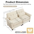 thumbnail image 5 of HUMEHA 69.2" Loveseat Sofa with Ruffled Edge Chenille, 2-Seat Cloud Couch with Rolled Arms & Lumbar Pillow for Living Room, Beige, 5 of 15