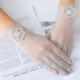 thumbnail image 2 of Women Black Dot Short Lace Lace Breathable Riding Sunscreen Wedding Gloves, 2 of 3