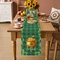 thumbnail image 2 of St Patricks Day Table Runner 72 Inches, Gold Coin Green Shamrock Spring Watercolor Plaid Bed Runner Dresser Scarves Tabletop for Indoor Outdoor Parties/Ceremony/Banquet, 18" x 72", 2 of 8
