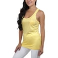thumbnail image 4 of ToBeInStyle Women's Burnout Racerback Active Tank Top - Yellow with Pockets - Medium, 4 of 4