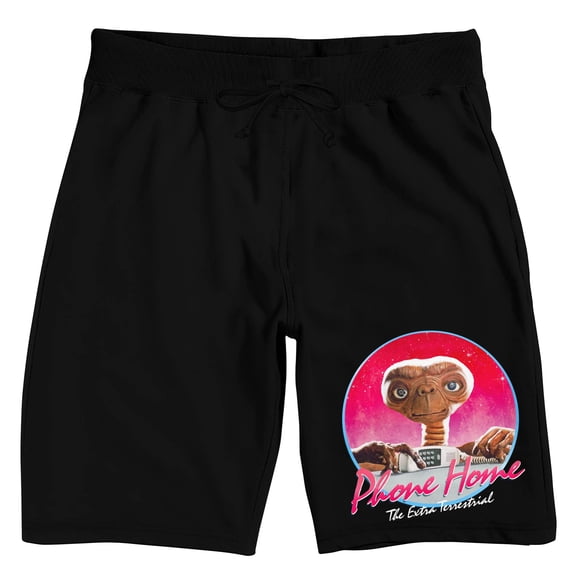 E.T. Phone Home Men's Black Sleep Pajama Shorts-Large