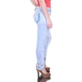 thumbnail image 2 of Rewash Womens Ripped Print-Cuff Slim Fit Jeans, Blue, Juniors, 0, 2 of 3
