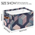 thumbnail image 4 of Yayeee 2 Pack Canvas Storage Basket with Handles for Shelves Fabric Bins Closet Organizer, Dark Cubes, 4 of 8