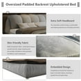 thumbnail image 3 of Queen Size Luxury Upholstered Platform Bed with Oversized Padded Backrest and Solid Wood Frame, 3 of 7