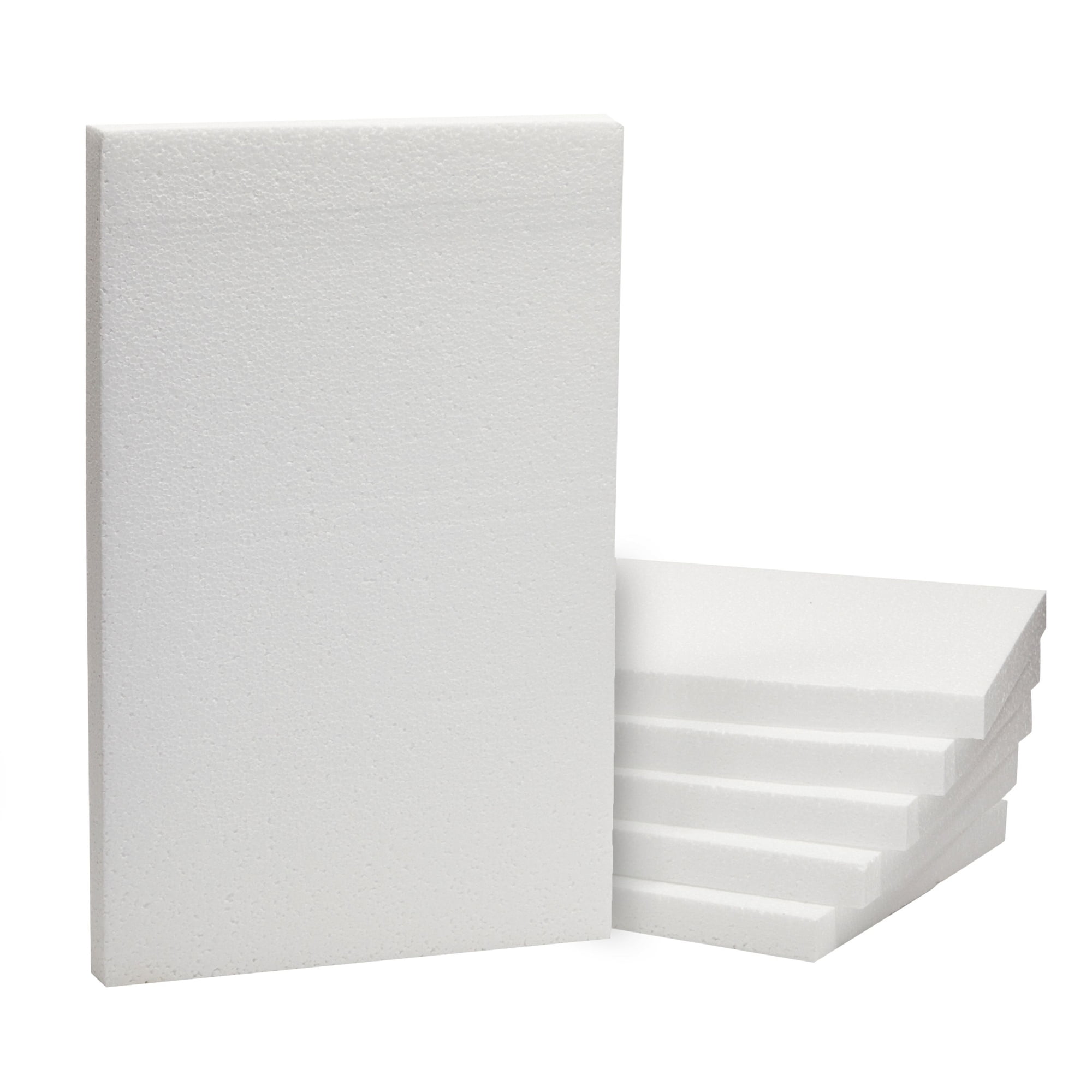 1 Inch Thick Foam Board Sheets - 6 Pack 17x11 Inch Polystyrene Rectangles  for DIY Crafts, Insulation, Sculptures, Models (White) 
