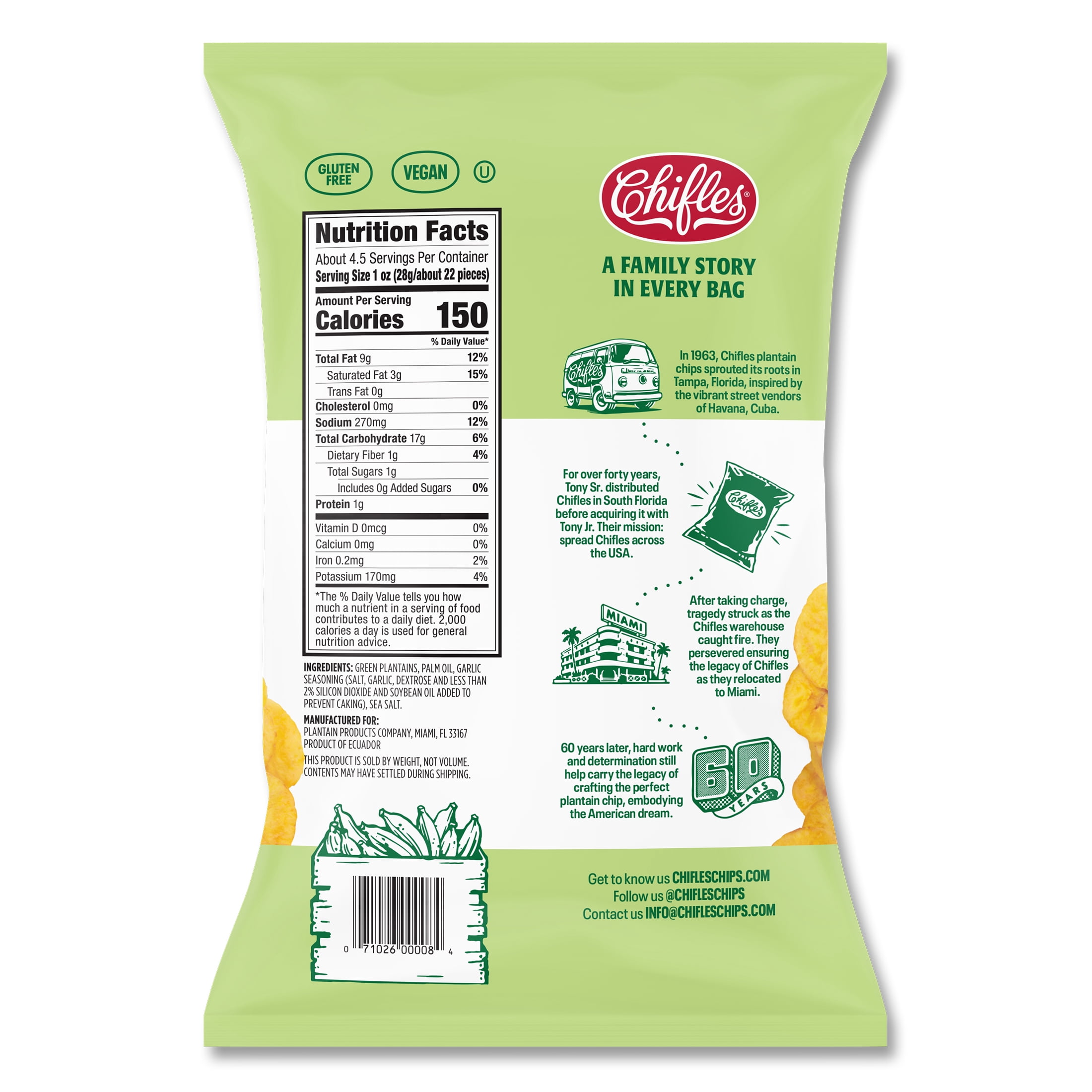 Chifles Garlic Plantain Chips 4.5 oz