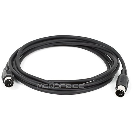 UPC: 0844660085331 | Monoprice MIDI Cable – 10 Feet – Black With Keyed 5-pin DIN Connector  Molded Connector Shells