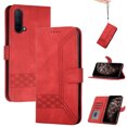 thumbnail image 1 of For One Plus Nord CE 5G Wallet Phone Case Durable PU Leather Flip Cover-Red, 1 of 3