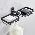 thumbnail image 4 of pitrice Punch-free Double-layer Soap Box Soap Self Drain Rack Soap Dish Storage Rack for Home Dorm Student, 4 of 9