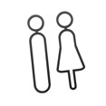 thumbnail image 1 of 2 piezas de letrero de baño moderno para hombre y mujer, adhesivo de pared, tablero de señalización, decoración, señalización para Negro, 1 of 9
