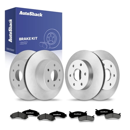 AutoShack Front & Rear Brake Rotors Premium Ceramic Brake Pads | Replacement For 2000-2001 GMC Yukon XL 1500 2003 Sierra 1500 2000-2001 Chevrolet Suburban 1500 5.3L 4WD AWD RWD | 12-PC Brake Kit