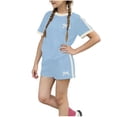thumbnail image 2 of Amidoa Girls 2 Piece Outfits Summer Clothes Floral Print Short Sleeve Cute T-Shirt and Casual Shorts Kids Clothing Sets Light Blue Size 4T, 2 of 6