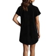 thumbnail image 3 of Blmnix Shift Woman Dress Button Down Short Dress Petticoat Short Sleeve Mini Black Collared with Pockets Casual Summer Dresses for Women,XL, 3 of 7