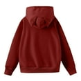 thumbnail image 2 of FAIWAD Hoodies for Women Long Sleeve Solid Color Oversized Pullover with Drawstring Cute Sweatshirt Streetwear, 2 of 6