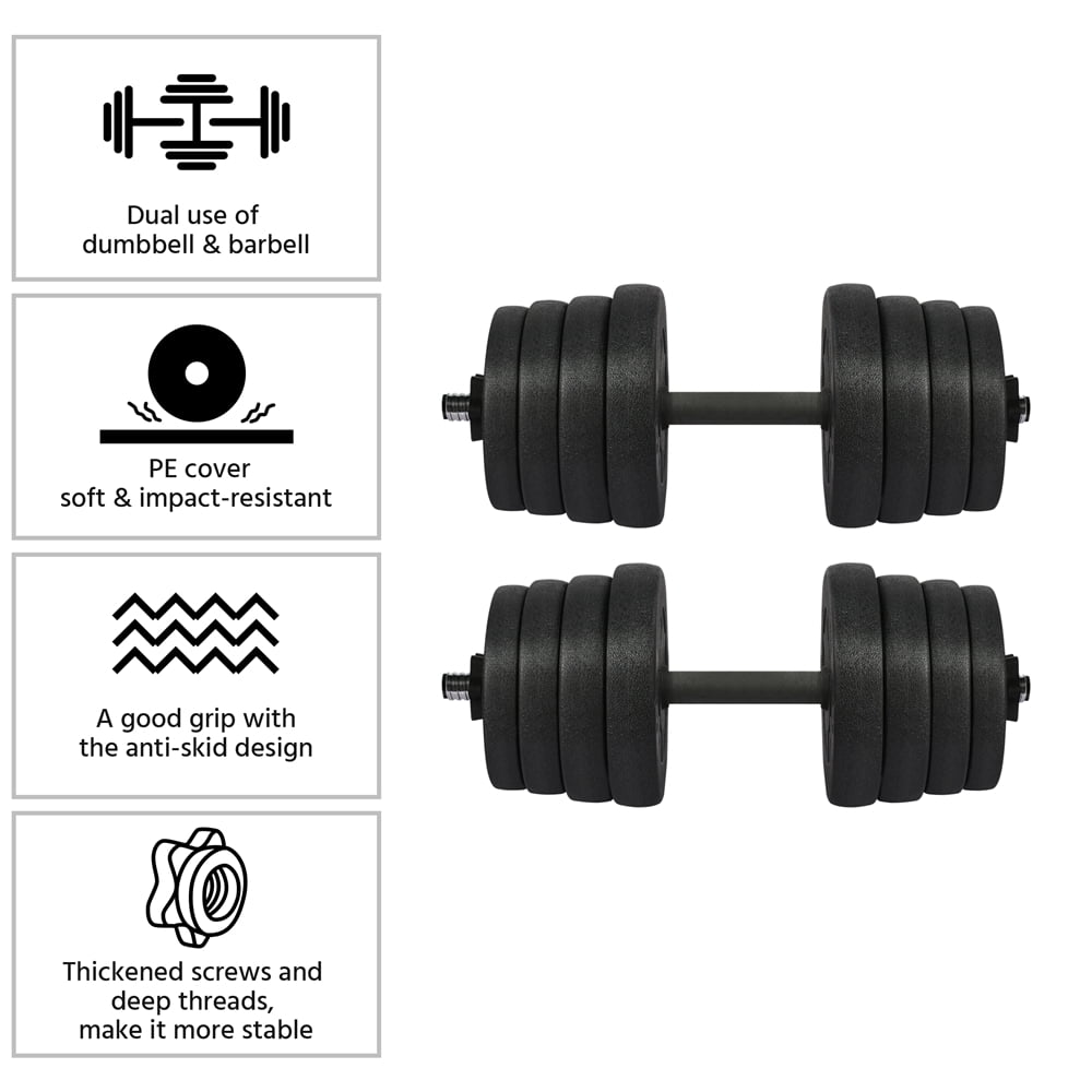 Alden Design 66 LB Dumbbell Set Training Lifting Dumbbells Weight Set,Black