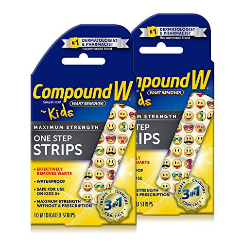 Compound W One Step Medicated Strips For Kids Wart Removal 10 2 Pack Com - Diy Wart Removal On Arm