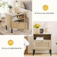 thumbnail image 6 of Boho Nightstand Set of 2 with Rattan Door - Wood Bedside Table for Bedroom, 6 of 9