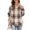 03 Khaki, variant on YueHuiYing Women's Oversized Top - Colorful Striped Checkered Print Crew Neck Drop-Shoulder Sleeves Long Sleeve Comfortable Versatile Sweatshirt