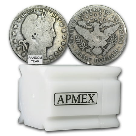10 Cents Silver Coin - 90% Silver Barber Halves $10 20-Coin Roll Avg Circ
