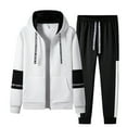 thumbnail image 2 of Letdown Men Track Suits Sets 2 Piece Outfits Sweatsuit Jogging Suits Full Zip Jacket Pants Outfits Sports Clothes Outfits (White, XS), 2 of 5