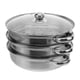 thumbnail image 3 of Olla de acero inoxidable de 28 cm para sopa de tres capas, vaporera multifunción de doble uso, utensilios de cocina, regalo de cocina (plateada), 3 of 7