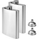 thumbnail image 1 of 2X Stainless Steel Hip Flask and Funnel, 8oz.227 ml | Suitable for Carrying Alcohol, 1 of 5