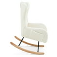 thumbnail image 4 of Modern Teddy Fabric Nursery Rocking Chair, Accent Rocker Chair with High Backrest for Nursery, Accent Glider Rocker Rocking Accent Chair for Living Room Bedroom Playroom, White, 4 of 11