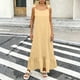 thumbnail image 1 of TaTaai Women's Spring Summer Solid Color Round Neck Sleeveless Backless Lace-Up Dress Casual Elegant Long Dress Gift, 1 of 7