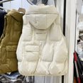 thumbnail image 5 of -Chaleco acolchado con capucha para mujer, chaqueta sin mangas de gran tamaño, estilo Vintage, moda coreana, cálido, invierno, 5 of 5