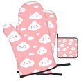thumbnail image 2 of Kitchen Gloves Heat Insulation Pad Three Sets Of Heat Proof Waterproof Fabric Easy To Clean For Pot Cover Microwave Oven End Bowl Plate Cute Cloud, 2 of 8