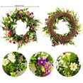 thumbnail image 3 of Corona de flores de 45 cm para puerta de entrada, hogar, ventana, pared, boda, decoración de fiesta, 3 of 4