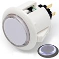 thumbnail image 1 of (8PCS 24MM white button with white LED) Original Qanba Illuminated Push Button 24MM Qanba Sanp In LED Buttons for Arcade Machine DIY Cabinet Machine JAMMA, 1 of 6