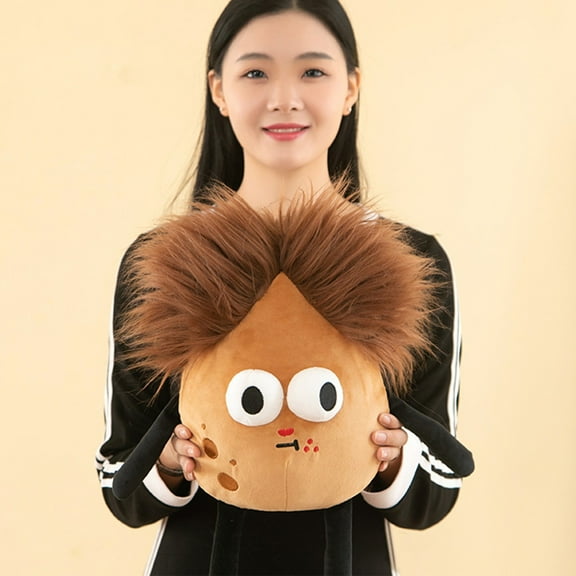Gqtwoy 15.7in Funny Explode Hairy Potato Plush Stuffed Animal Toy, Kawaii Ugly Stuffed Food Pillow Plush Toys for Birthday Kids Gifts Home Decor