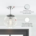 thumbnail image 5 of Design House Gracelyn Dimmable Semi-Flush Ceiling Light with Clear Seedy Glass Globe Shade, Polished Chrome, 5 of 18