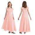 thumbnail image 6 of inhzoy Chiffon Jr Bridesmaid Dresses Square Neck Flower Girl Dress for Wedding A Line Girls Formal Dress Orange Pink 10, 6 of 7