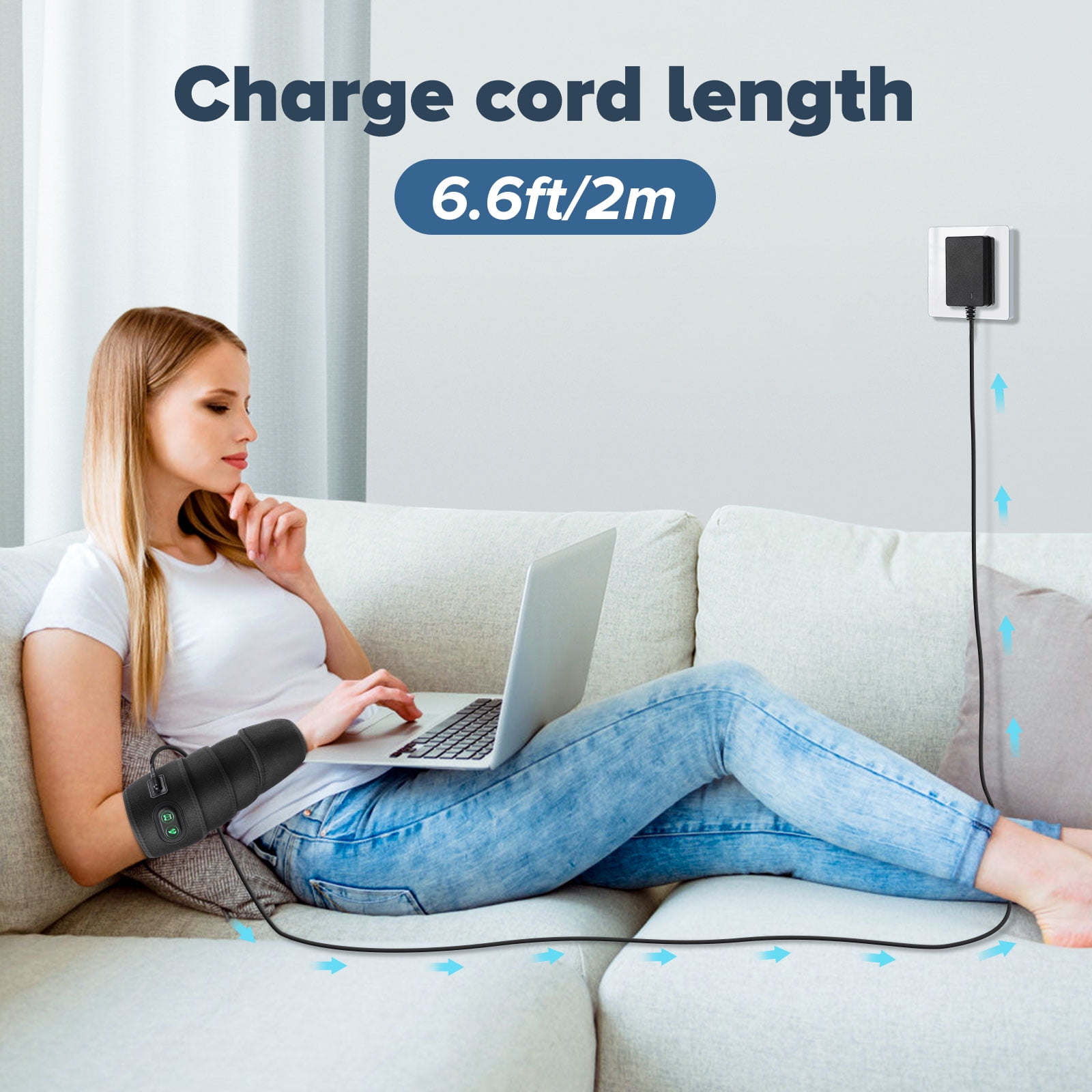 Heating Pad Wrap for Multiple Areas Multi-USE WRAP Heating Pad for Elbow, Wrist, Ankle and Forearm Body Strip Type Wrap Around Heating Pad 79" Long Charge Cord Tennis Elbow Heating Pad