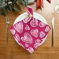 thumbnail image 2 of Dreamtimes Valentine's Day Love Heart Cloth Napkins Set of 1, Oversized Washable Reusable Polyester Dinner Table Napkins for Family, Restaurant, Party Decor, 20"x 20", 2 of 7