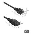 thumbnail image 6 of LujingZ 6ft 3 Prong AC Power Cord Universal Cable Replacement Compatible with Vibration Plate Walking Pad Treadmill Elliptical, 6 of 6