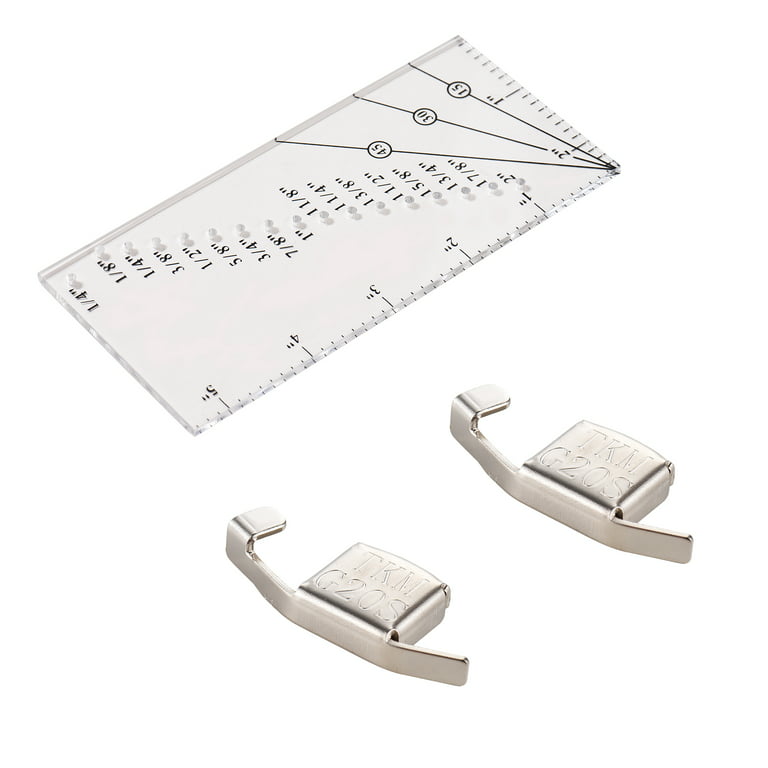 Carevas Seam Allowance Ruler and 2 Magnetic Seam Guide for Sewing Machine  18” to 2” Straight Line Hems Sewing Ruler for Sewing Gauge with 14” Pivot  Point and 45 Degree Trim Line 